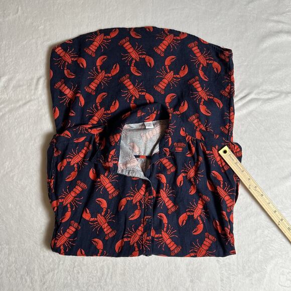 Old Navy Women’s Linen Blend Lobster Dress Sz XS Preppy Nautical Coastal Quirky - Picture 7 of 8